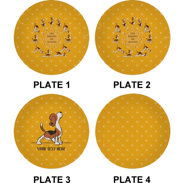 Yoga Dogs Sun Salutations Set of Appetizer / Dessert Plates (Approval)