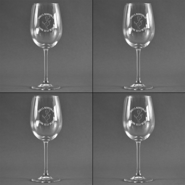 Yoga Dogs Sun Salutations Set of Four Personalized Wineglasses (Approval)