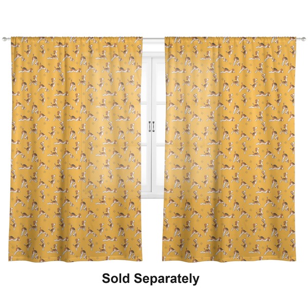 Yoga Dogs Sun Salutations Sheer Curtains