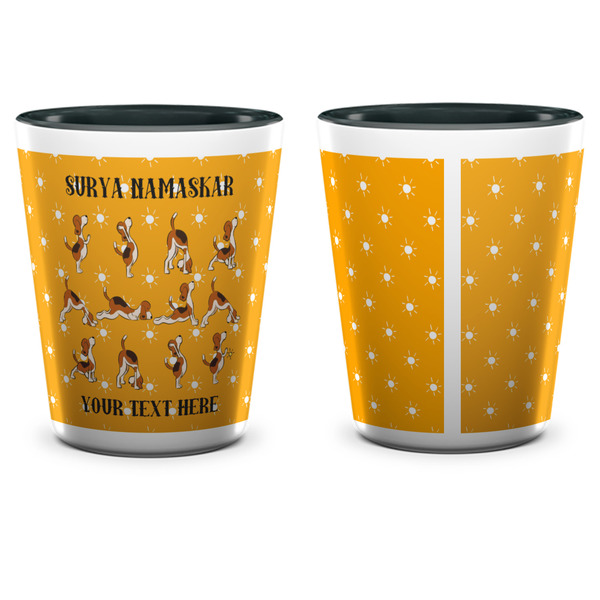 Yoga Dogs Sun Salutations Shot Glass - Two Tone - APPROVAL