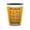 Yoga Dogs Sun Salutations Ceramic Shot Glass - 1.5 oz - Two Tone - Set of 4 (Personalized)