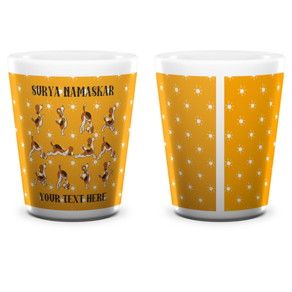 Yoga Dogs Sun Salutations Shot Glass - White - APPROVAL