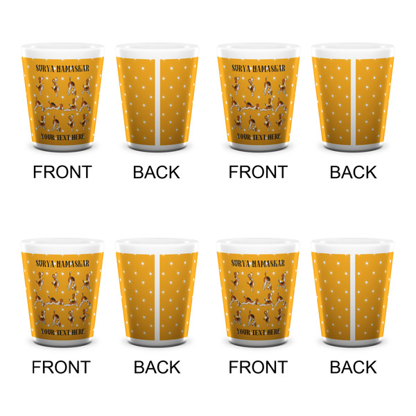 Yoga Dogs Sun Salutations Shot Glass - White - Set of 4 - APPROVAL