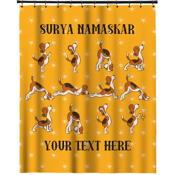 Custom Yoga Dogs Sun Salutations Extra Long Shower Curtain - 70"x84" (Personalized)