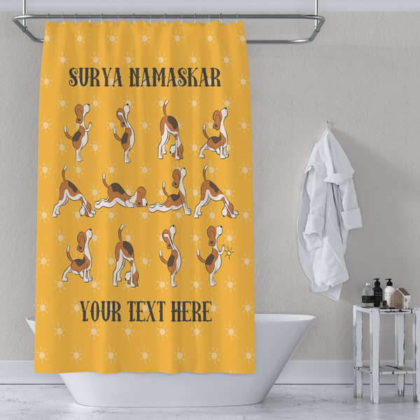Yoga Dogs Sun Salutations Shower Curtain Lifestyle
