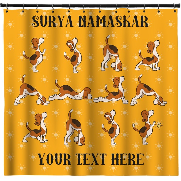 Custom Yoga Dogs Sun Salutations Shower Curtain - 71" x 74" (Personalized)