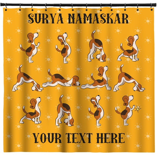 Custom Yoga Dogs Sun Salutations Shower Curtain - 71" x 74" (Personalized)