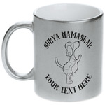 Yoga Dogs Sun Salutations Metallic Silver Mug (Personalized)