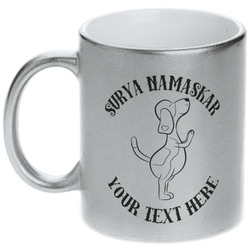 Yoga Dogs Sun Salutations Metallic Silver Mug (Personalized)