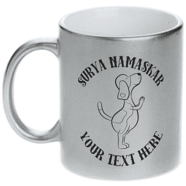 Yoga Dogs Sun Salutations Silver Mug - Main