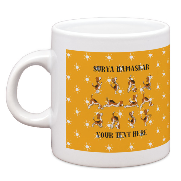 Custom Yoga Dogs Sun Salutations Espresso Cup (Personalized)