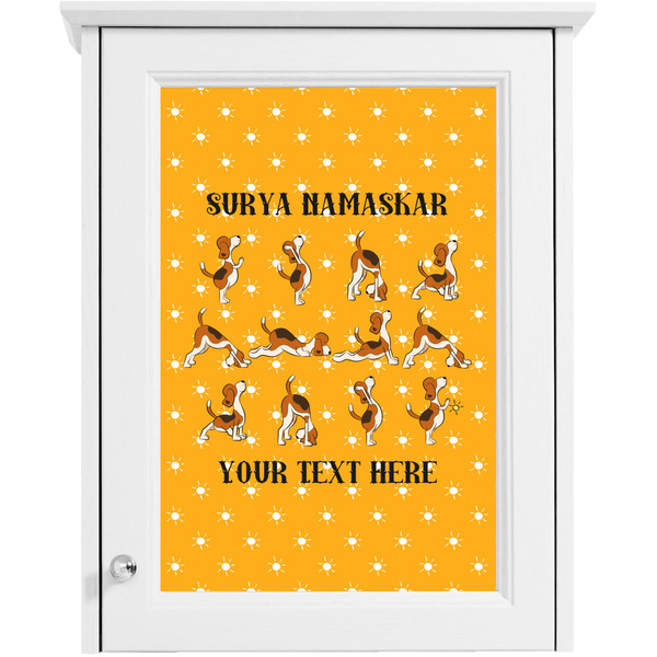 Yoga Dogs Sun Salutations Single White Cabinet Decal