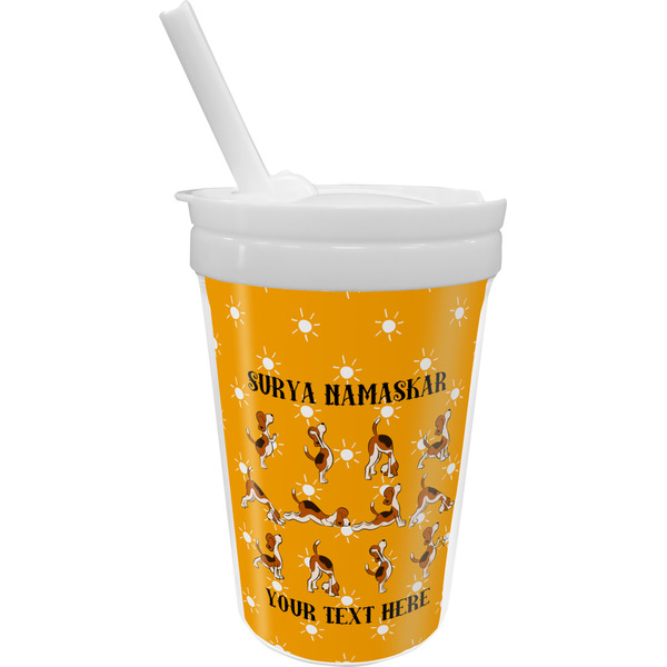 Custom Yoga Dogs Sun Salutations Sippy Cup with Straw (Personalized)