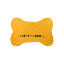 Yoga Dogs Sun Salutations Bone Shaped Dog Food Mat (Small) (Personalized)
