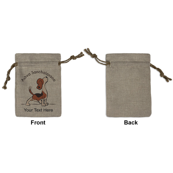 Yoga Dogs Sun Salutations Small Burlap Gift Bag - Front Approval