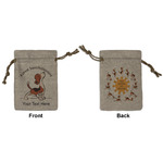 Yoga Dogs Sun Salutations Small Burlap Gift Bag - Front & Back (Personalized)