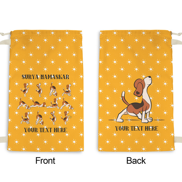 Yoga Dogs Sun Salutations Small Laundry Bag - Front & Back View