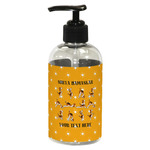 Yoga Dogs Sun Salutations Plastic Soap / Lotion Dispenser (8 oz - Small - Black) (Personalized)