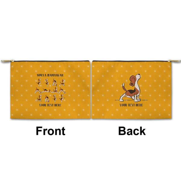 Yoga Dogs Sun Salutations Small Zipper Pouch Approval (Front and Back)