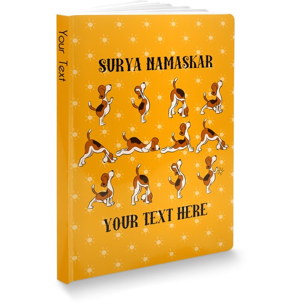Custom Yoga Dogs Sun Salutations Softbound Notebook - 5.75" x 8" (Personalized)