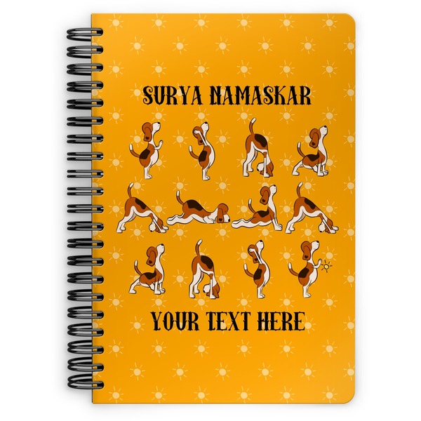 Custom Yoga Dogs Sun Salutations Spiral Notebook (Personalized)