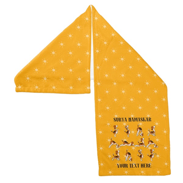 Yoga Dogs Sun Salutations Sports Towel Folded - Both Sides Showing