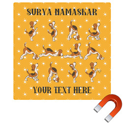 Yoga Dogs Sun Salutations Square Car Magnet - 10" (Personalized)