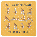 Yoga Dogs Sun Salutations Square Rubber Backed Coaster (Personalized)