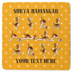 Yoga Dogs Sun Salutations Square Rubber Backed Coaster (Personalized)
