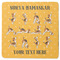 Yoga Dogs Sun Salutations Square Coaster Rubber Back - Single