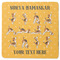 Yoga Dogs Sun Salutations Square Rubber Backed Coaster (Personalized)