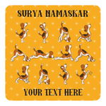 Yoga Dogs Sun Salutations Square Decal - Medium (Personalized)