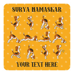 Yoga Dogs Sun Salutations Square Decal (Personalized)