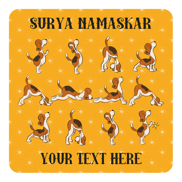 Custom Yoga Dogs Sun Salutations Square Decal - XLarge (Personalized)