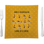 Yoga Dogs Sun Salutations 9.5" Glass Square Lunch / Dinner Plate- Single or Set of 4 (Personalized)
