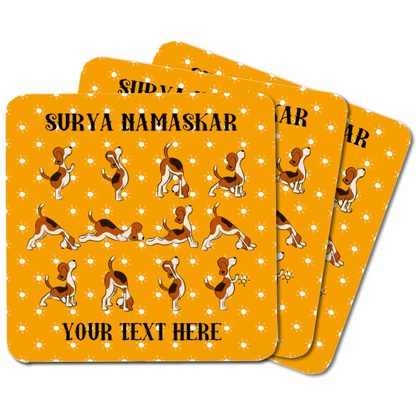 Yoga Dogs Sun Salutations Square Fridge Magnet - MAIN