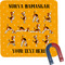 Yoga Dogs Sun Salutations Square Fridge Magnet (Personalized)