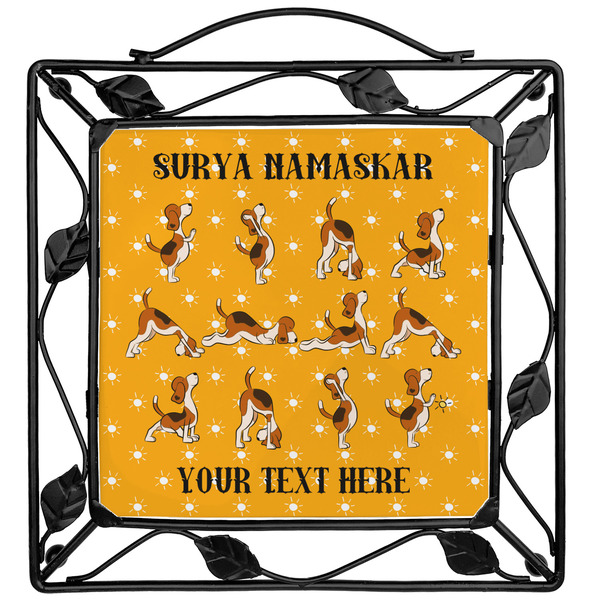 Custom Yoga Dogs Sun Salutations Square Trivet (Personalized)