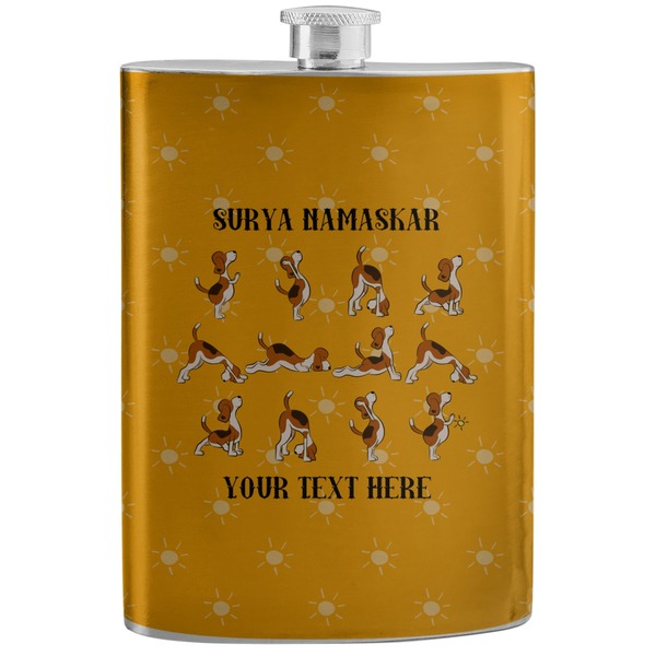 Custom Yoga Dogs Sun Salutations Stainless Steel Flask (Personalized)