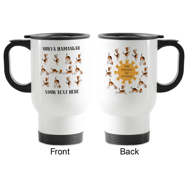 Yoga Dogs Sun Salutations Stainless Steel Travel Mug with Handle - Apvl