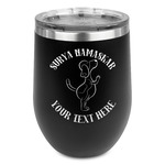Yoga Dogs Sun Salutations Stemless Stainless Steel Wine Tumbler - Black - Single Sided (Personalized)