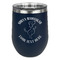 Yoga Dogs Sun Salutations Stainless Wine Tumblers - Navy - Single Sided - Front