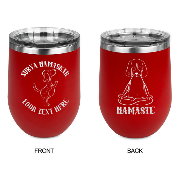 Yoga Dogs Sun Salutations Stainless Wine Tumblers - Red - Double Sided - Approval