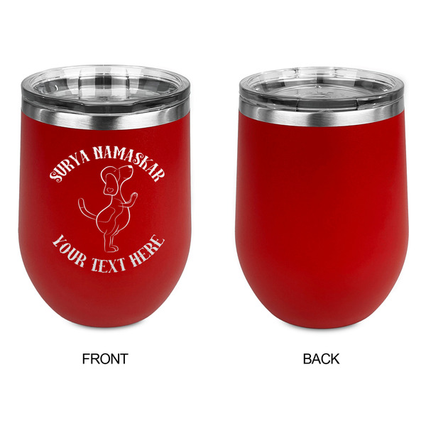 Yoga Dogs Sun Salutations Stainless Wine Tumblers - Red - Single Sided - Approval