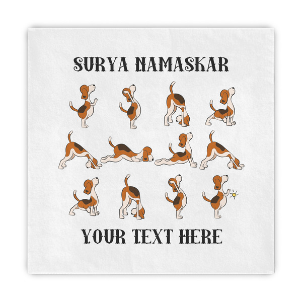 Custom Yoga Dogs Sun Salutations Standard Decorative Napkins (Personalized)