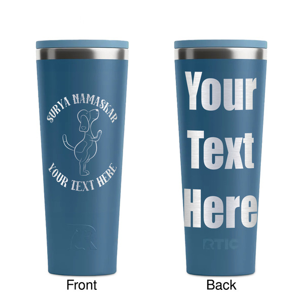 Yoga Dogs Sun Salutations Steel Blue RTIC Everyday Tumbler - 28 oz. - Front and Back
