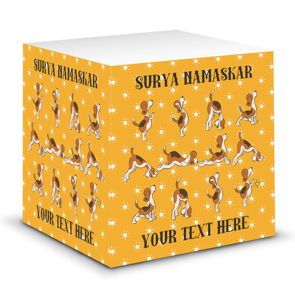 Custom Yoga Dogs Sun Salutations Sticky Note Cube (Personalized)