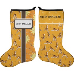 Yoga Dogs Sun Salutations Holiday Stocking - Double-Sided - Neoprene (Personalized)