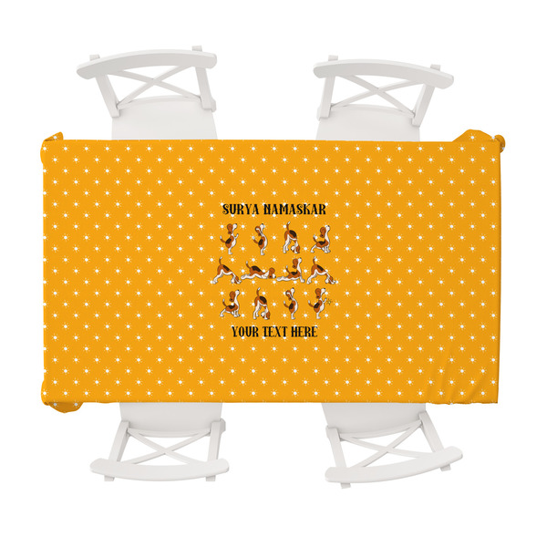 Custom Yoga Dogs Sun Salutations Tablecloth - 58"x102" (Personalized)