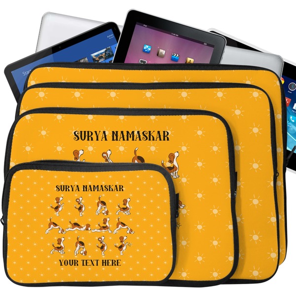 Yoga Dogs Sun Salutations Tablet & Laptop Case Sizes